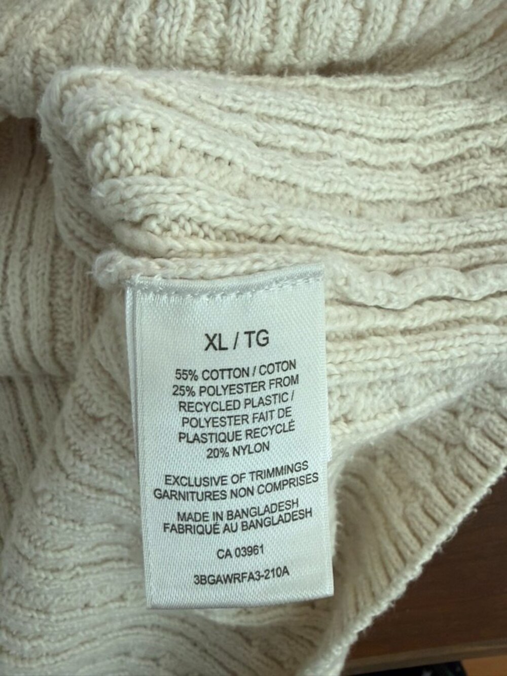 WindRiver Outfitters XL Cream Cable Knit Sweater Cozy Cottagecore Pullover - Picture 4 of 8